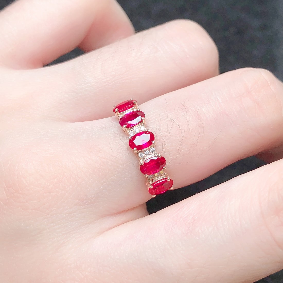 14k Gold 1.38 Ctw Natural Ruby & Diamond Ring - 7