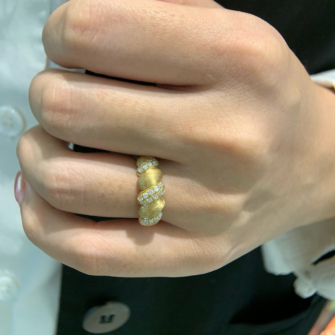 14k Gold 0.36 Ct Natural H Diamond Ring - 8