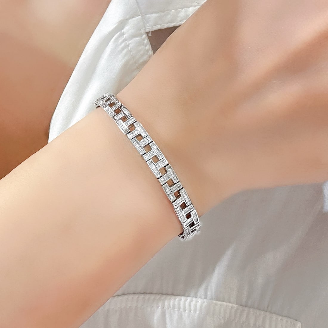 14k Gold 2.5 Ct Natural H Diamond Bracelet - 6