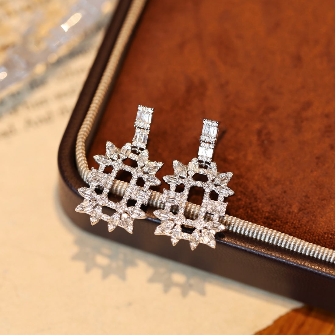 14k Gold 1.09 Ct Natural H Diamond Earrings - 2