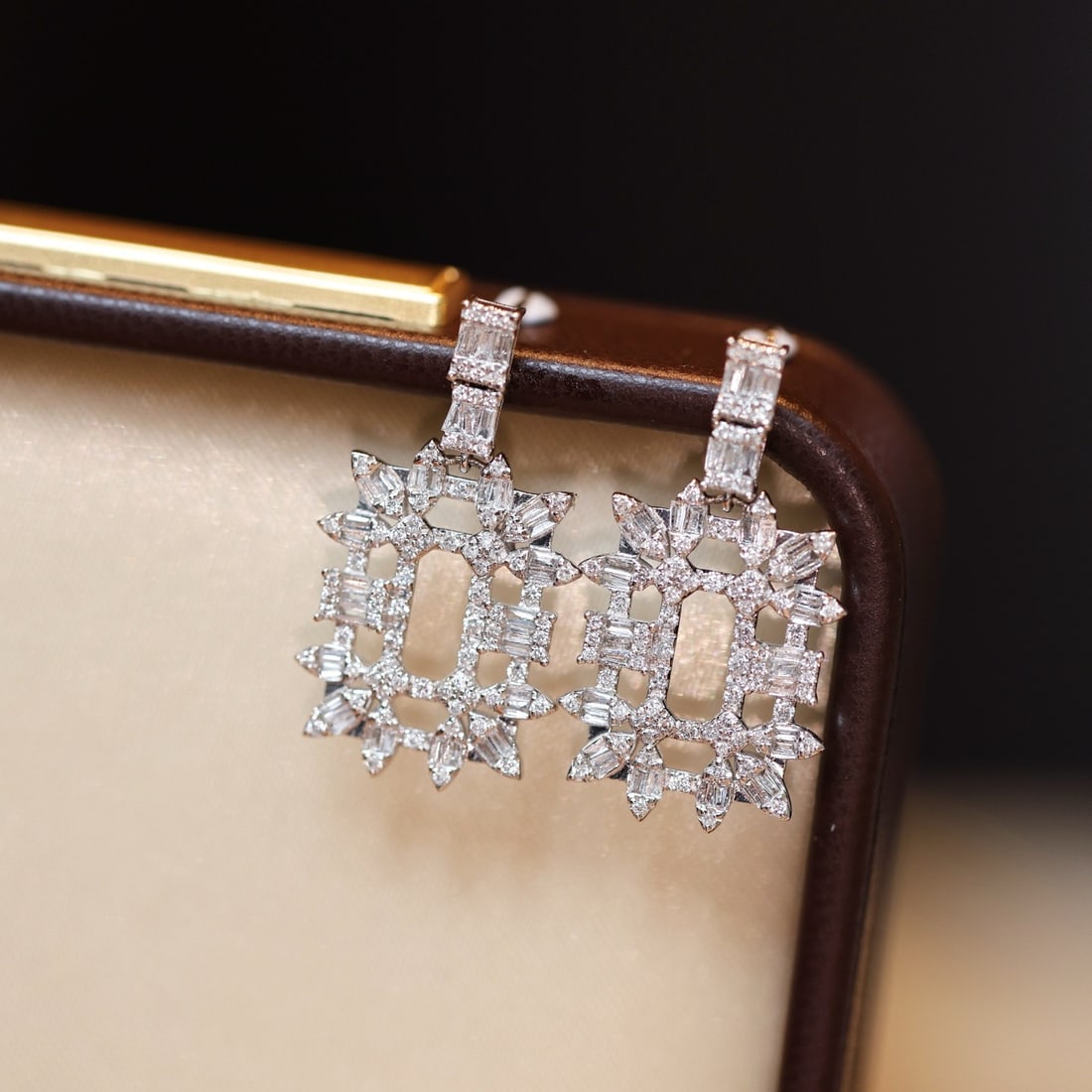 14k Gold 1.09 Ct Natural H Diamond Earrings - 4