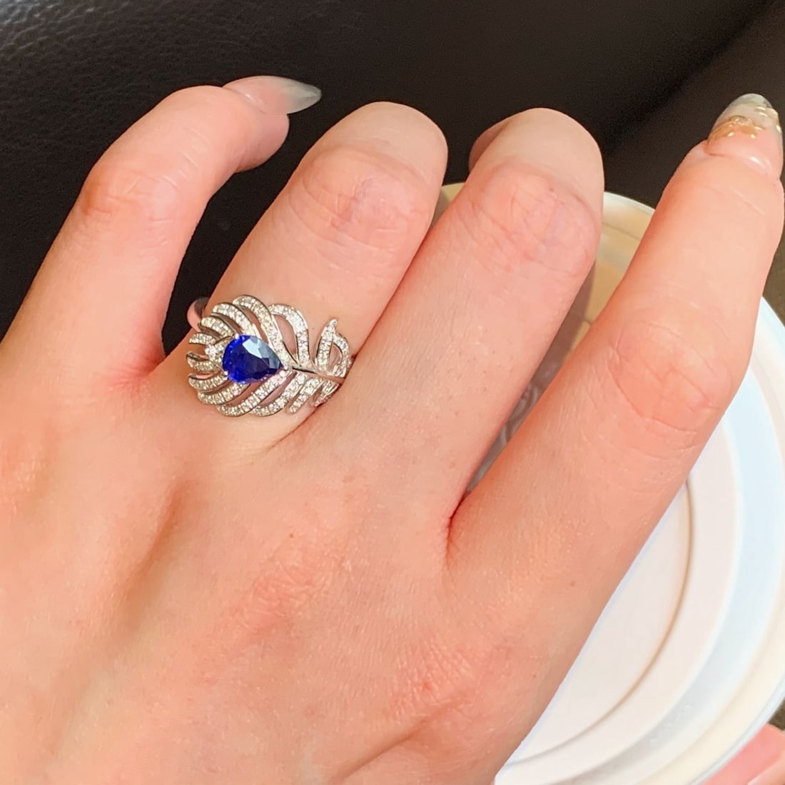 14k Gold 1.30 Ctw Natural Sapphire & Diamond Ring - 5