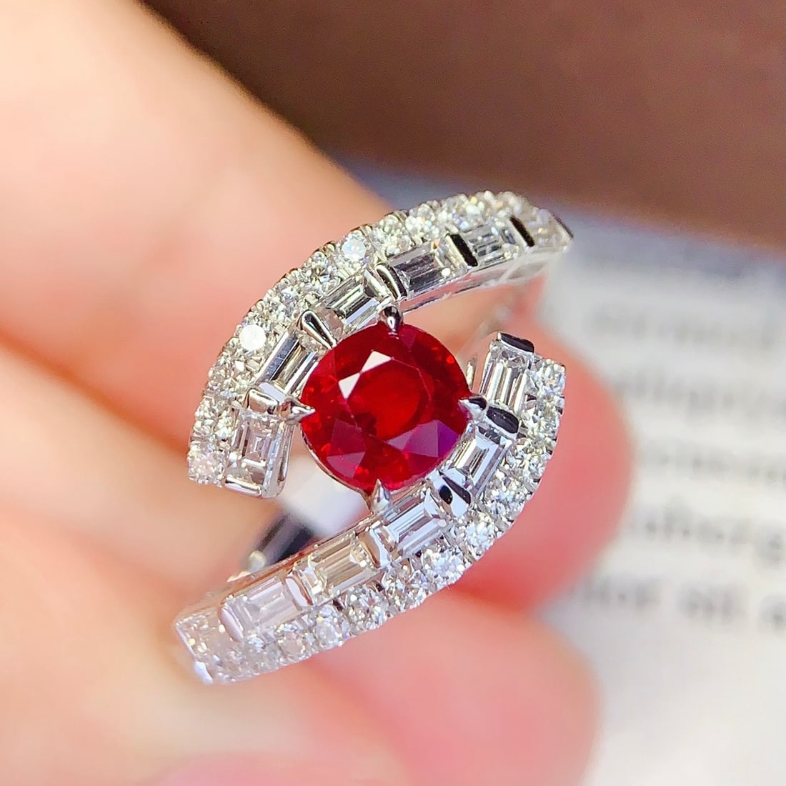 14k Gold 1 Ct Natural Ruby & Diamond Ring - 2