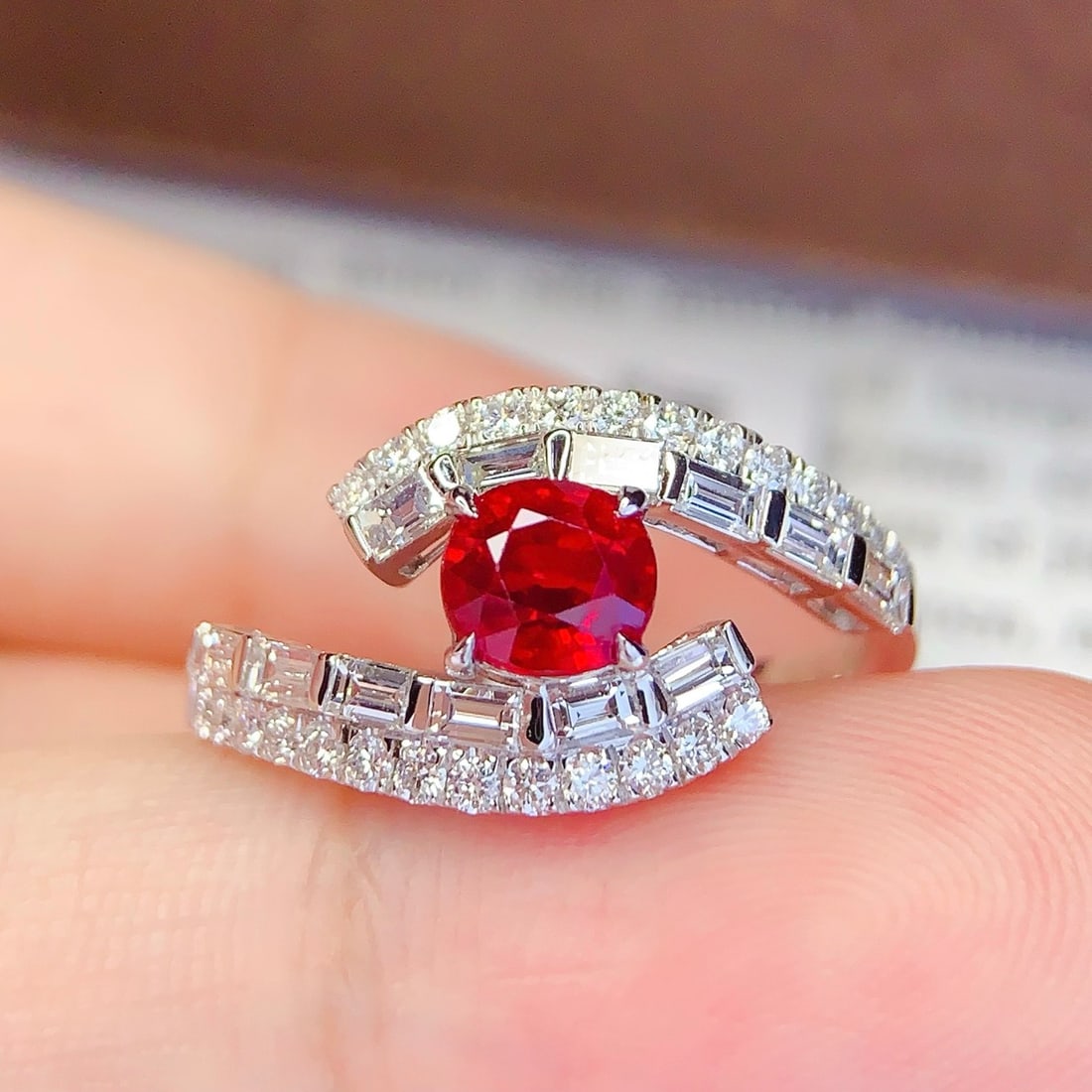 14k Gold 1 Ct Natural Ruby & Diamond Ring - 4