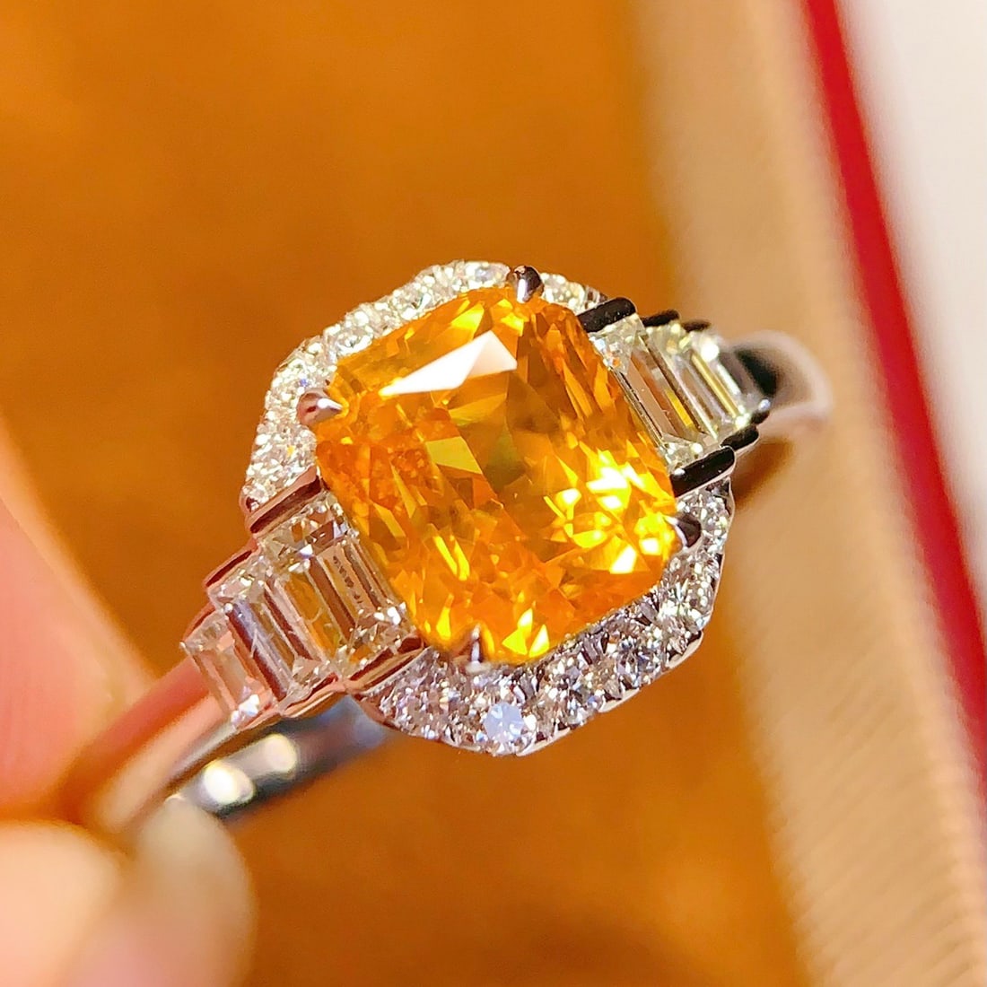 14k Gold 2.59 Ct Natural Sapphire & Diamond Ring - 4