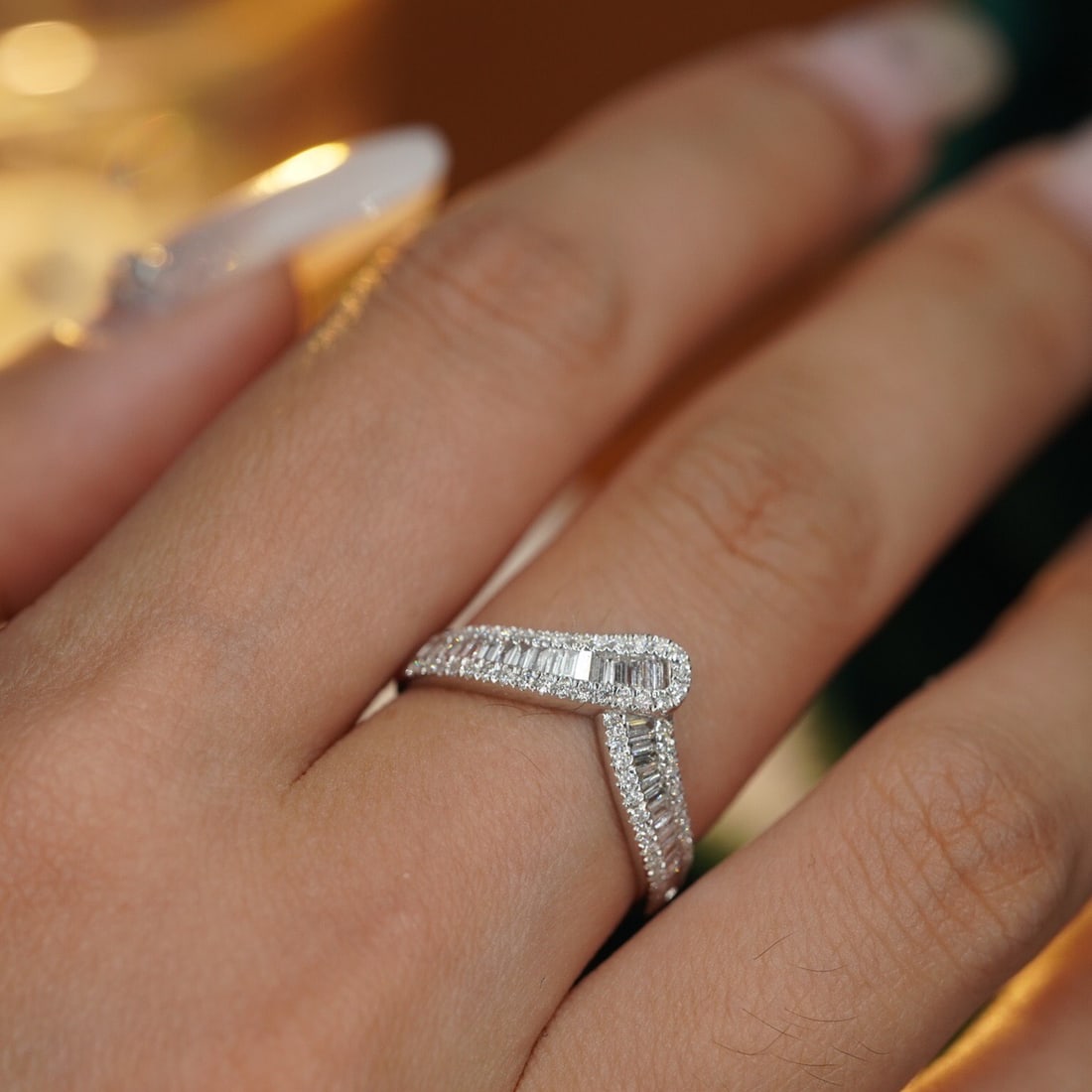 14k Gold 0.54 Ct Natural H Diamond Ring - 3