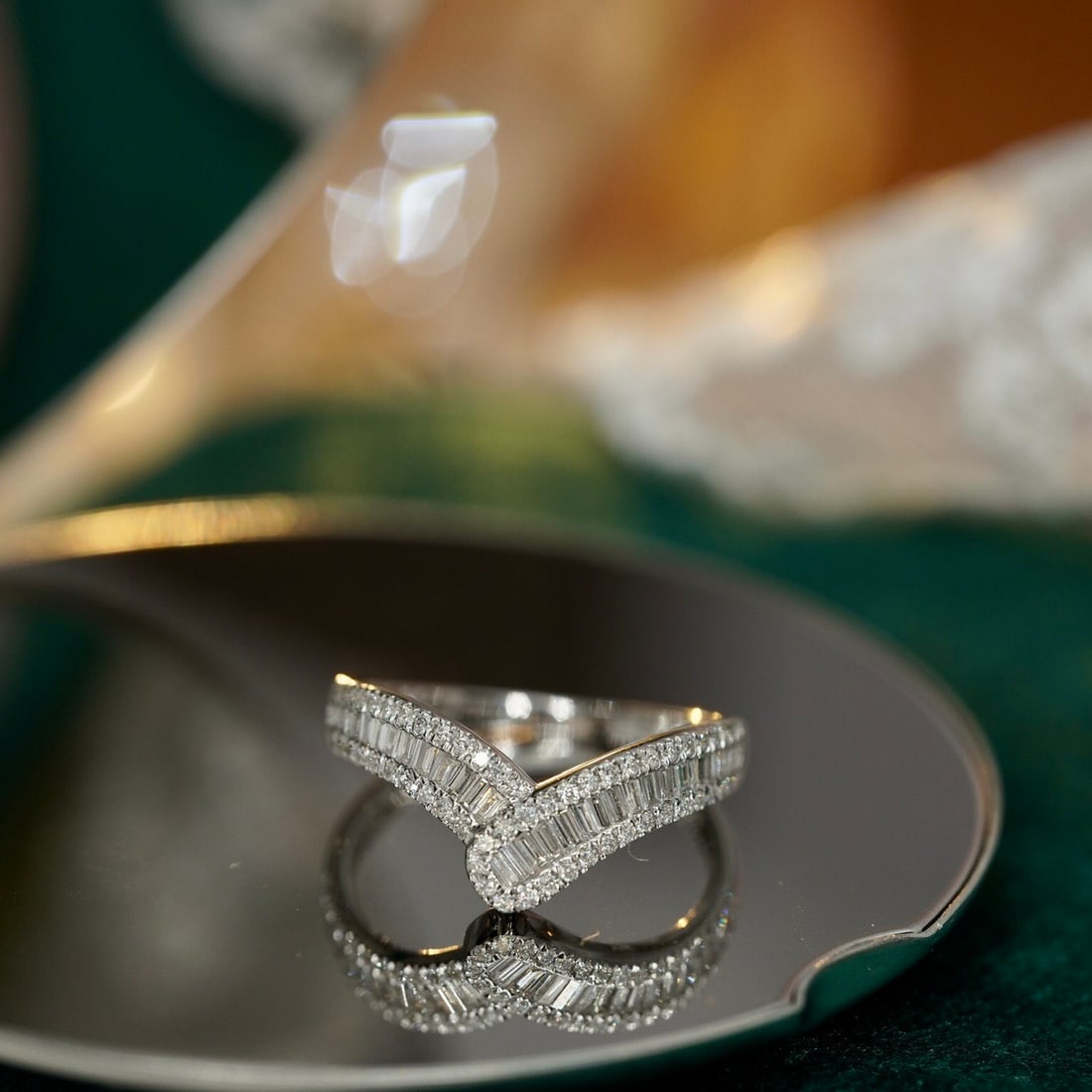 14k Gold 0.54 Ct Natural H Diamond Ring - 5