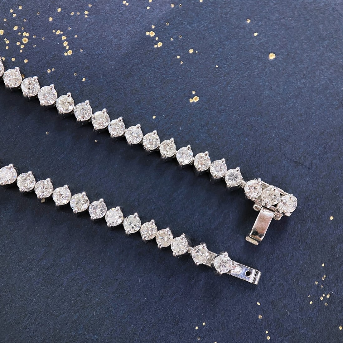 14k Gold 4.93 Ct Natural H Diamond Bracelet - 2
