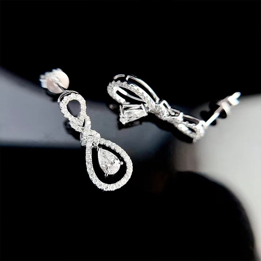 Gia Certified 14k Gold 0.82 Ctw Natural H Si1 Pear Diamond Earrings - 6