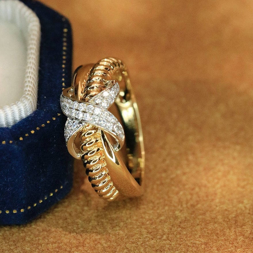 14k Gold 0.32 Ct Natural H Diamond Ring (1 of 4)