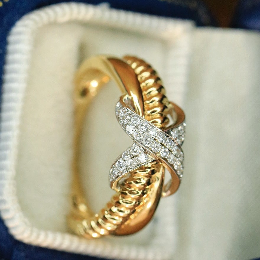 14k Gold 0.32 Ct Natural H Diamond Ring - 2