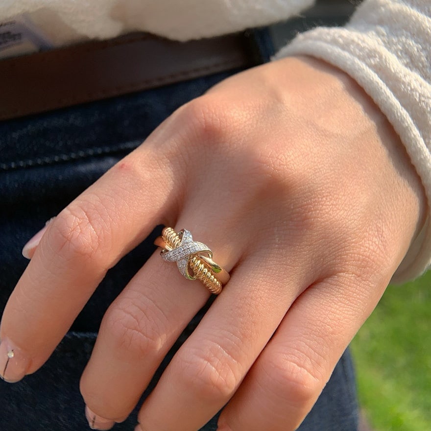 14k Gold 0.32 Ct Natural H Diamond Ring - 3