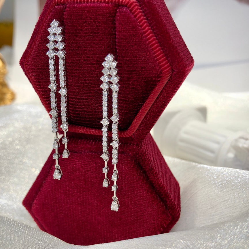 14k Gold 1.34 Ct Natural H Diamond Earrings - 5