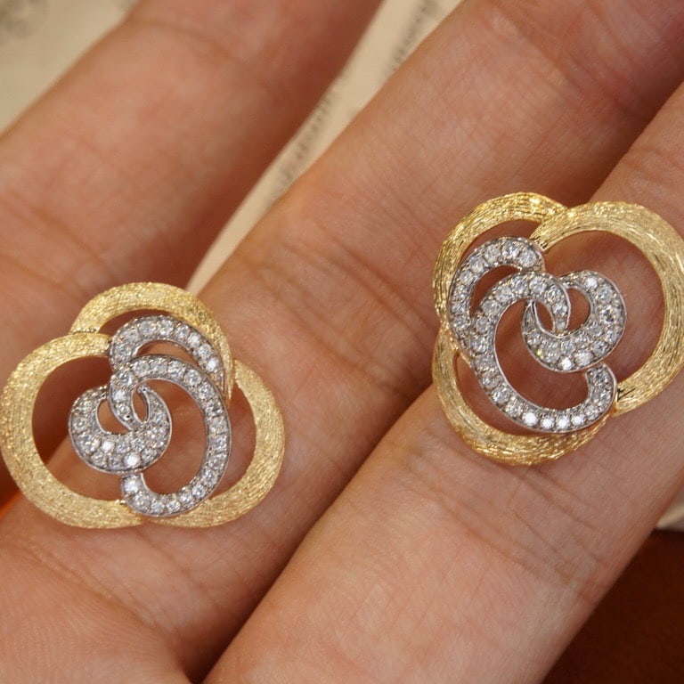 14k Gold 0.36 Ct Natural H Diamond Earrings - 5