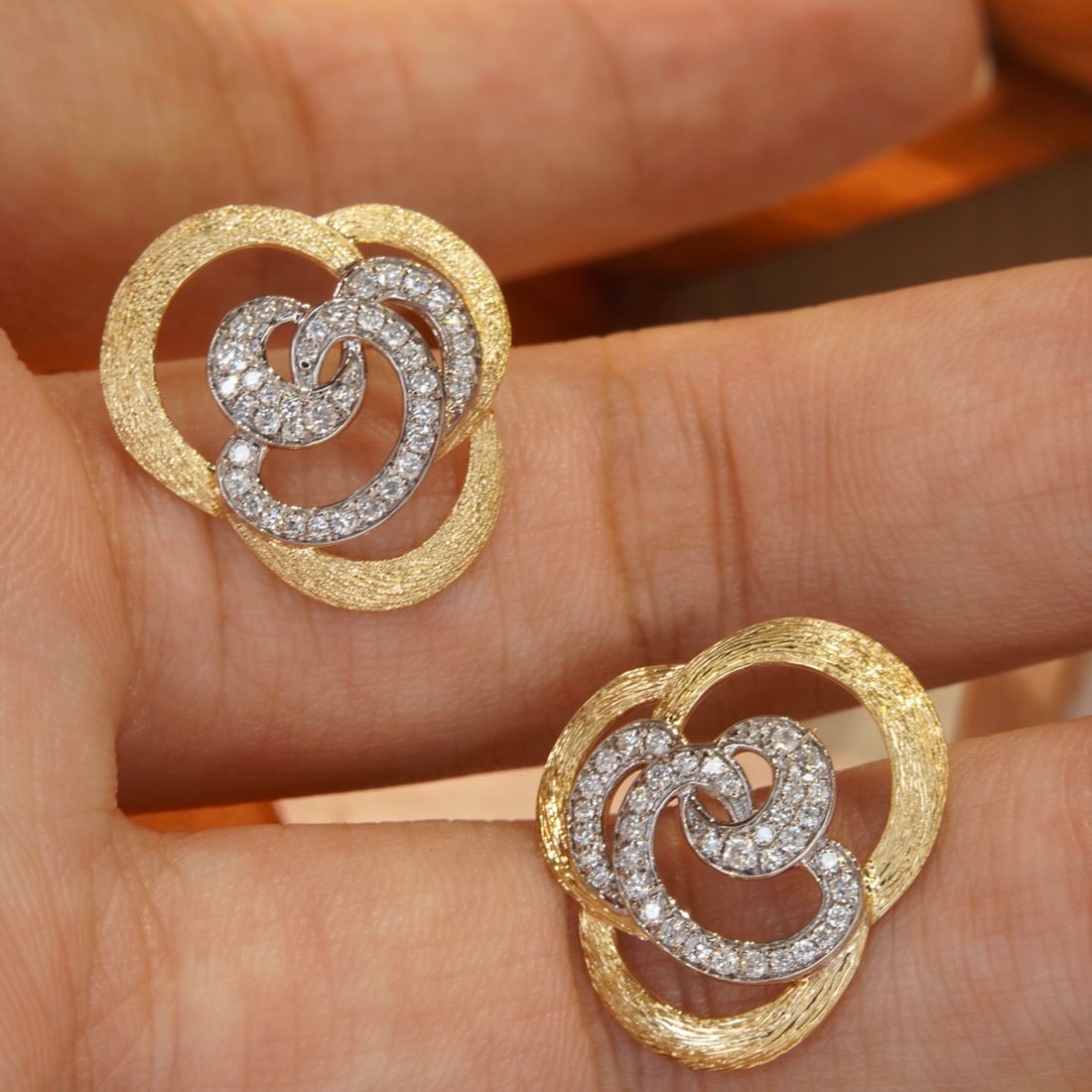 14k Gold 0.36 Ct Natural H Diamond Earrings - 6