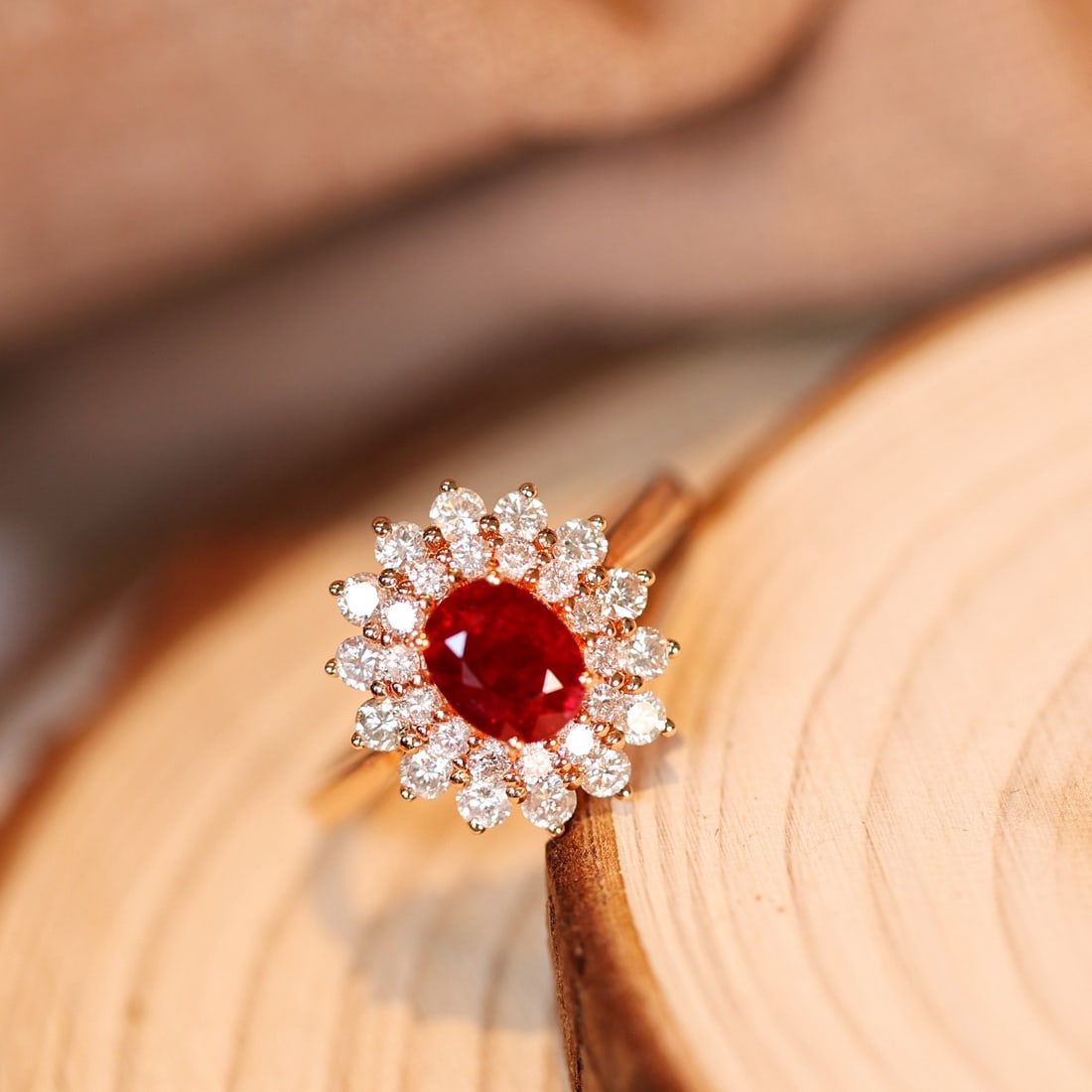 14k Gold 1.84 Ctw Natural Ruby & Diamond Ring: Ref:231152203 // gold content:14k gold // ring size:7. 25us // // main gemstone:ruby // shape:oval // carat weight:1. 00ct // color:red // treatment:natural // // adjacent gemstone 2 : diamond //
