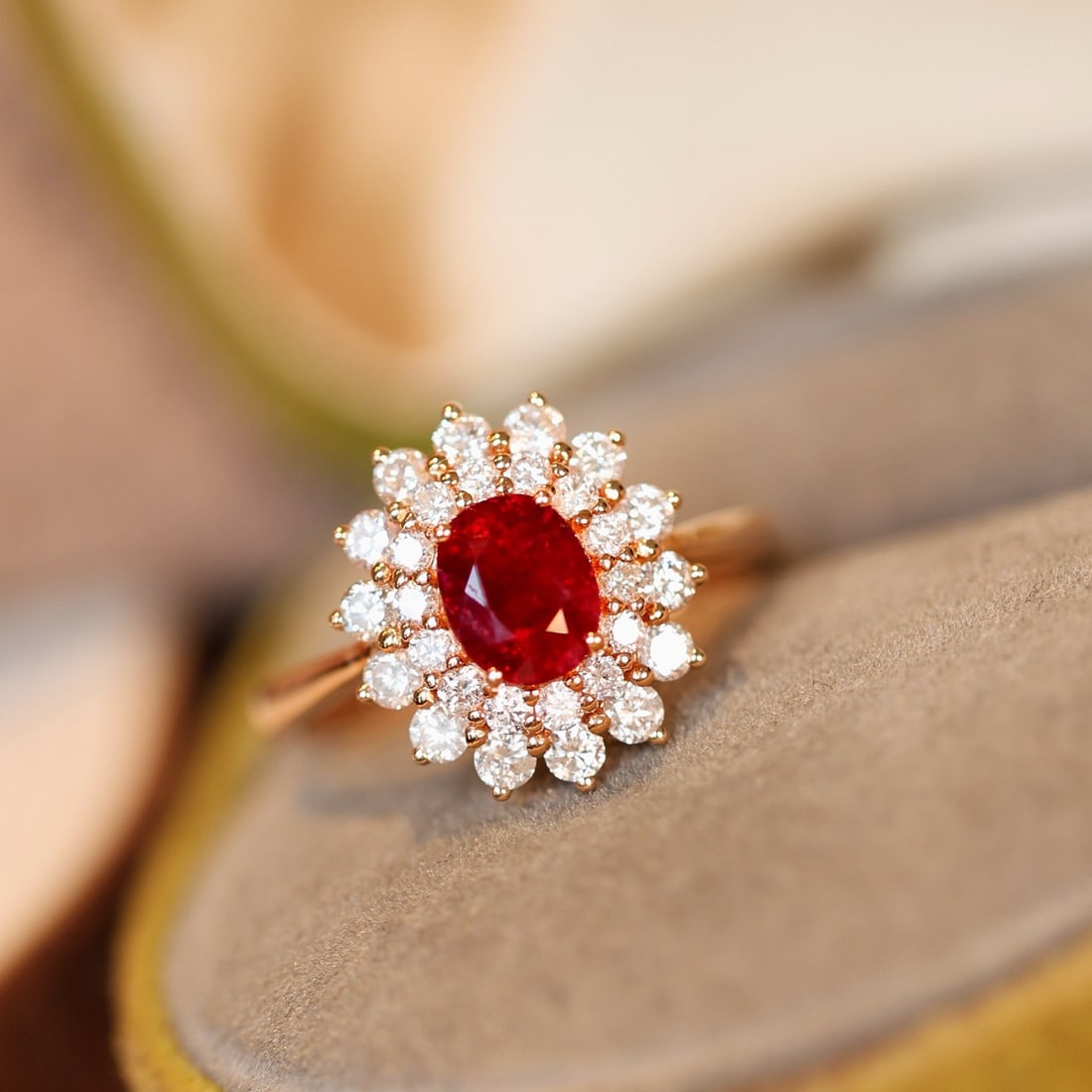 14k Gold 1.84 Ctw Natural Ruby & Diamond Ring - 6