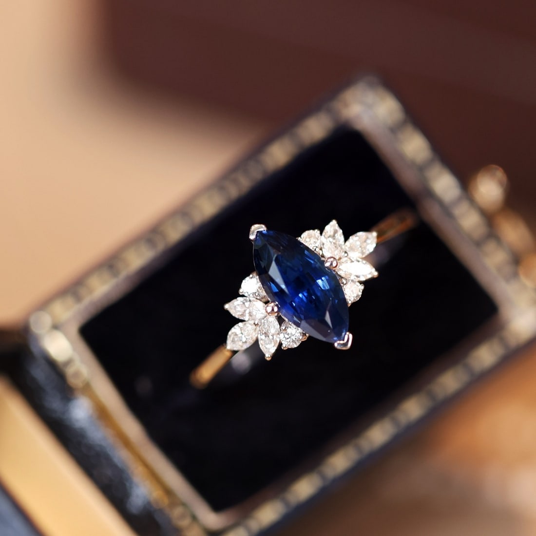 14k Gold 1.61 Ctw Natural Sapphire & Diamond Ring - 3