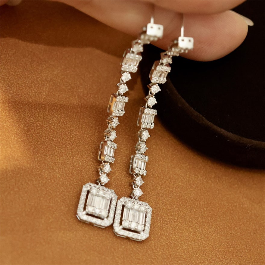 14k Gold 2 Ct Natural H Diamond Earrings - 6