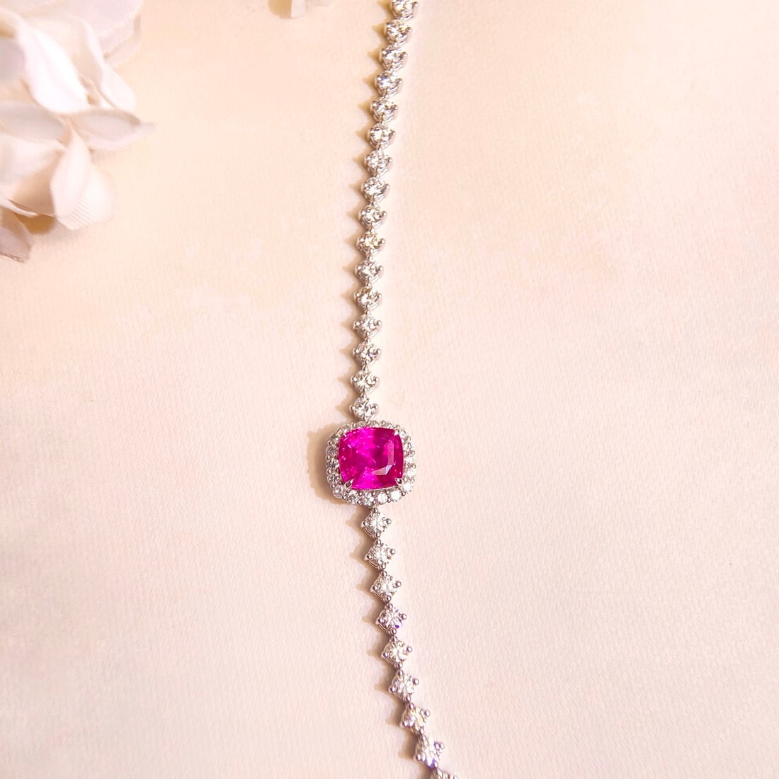 14k Gold 5.59 Ctw Natural Sapphire & Diamond Bracelet - 2