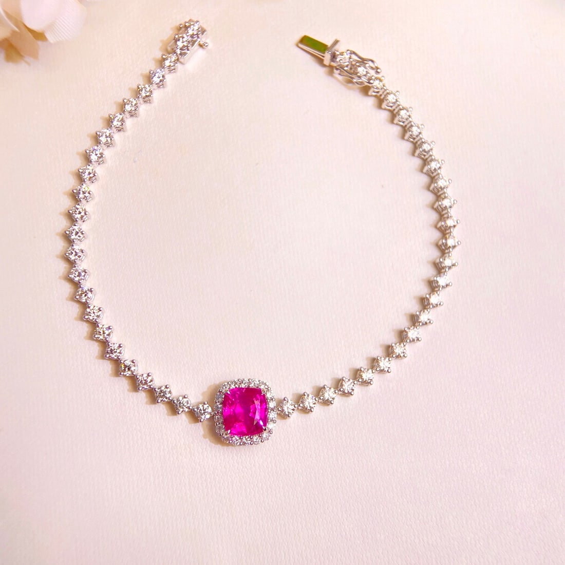 14k Gold 5.59 Ctw Natural Sapphire & Diamond Bracelet - 3
