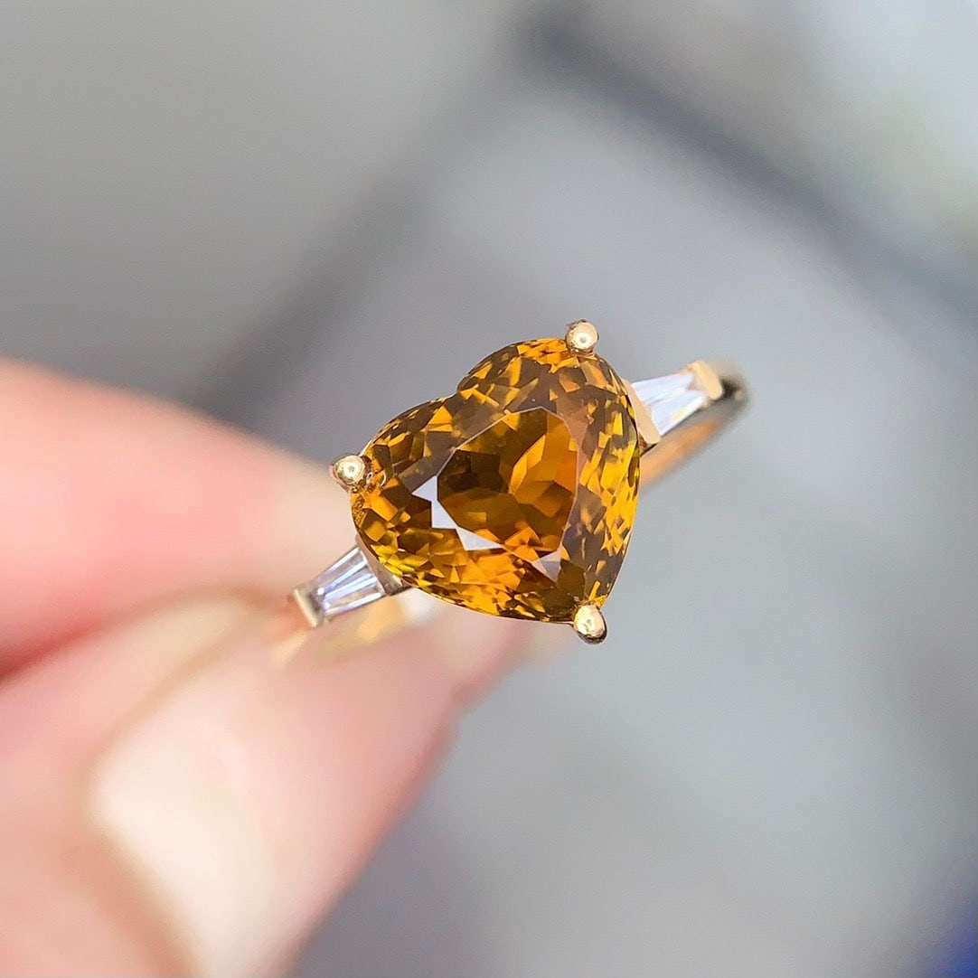 14k Gold 3.5 Ct Natural Tourmaline & Diamond Ring - 2