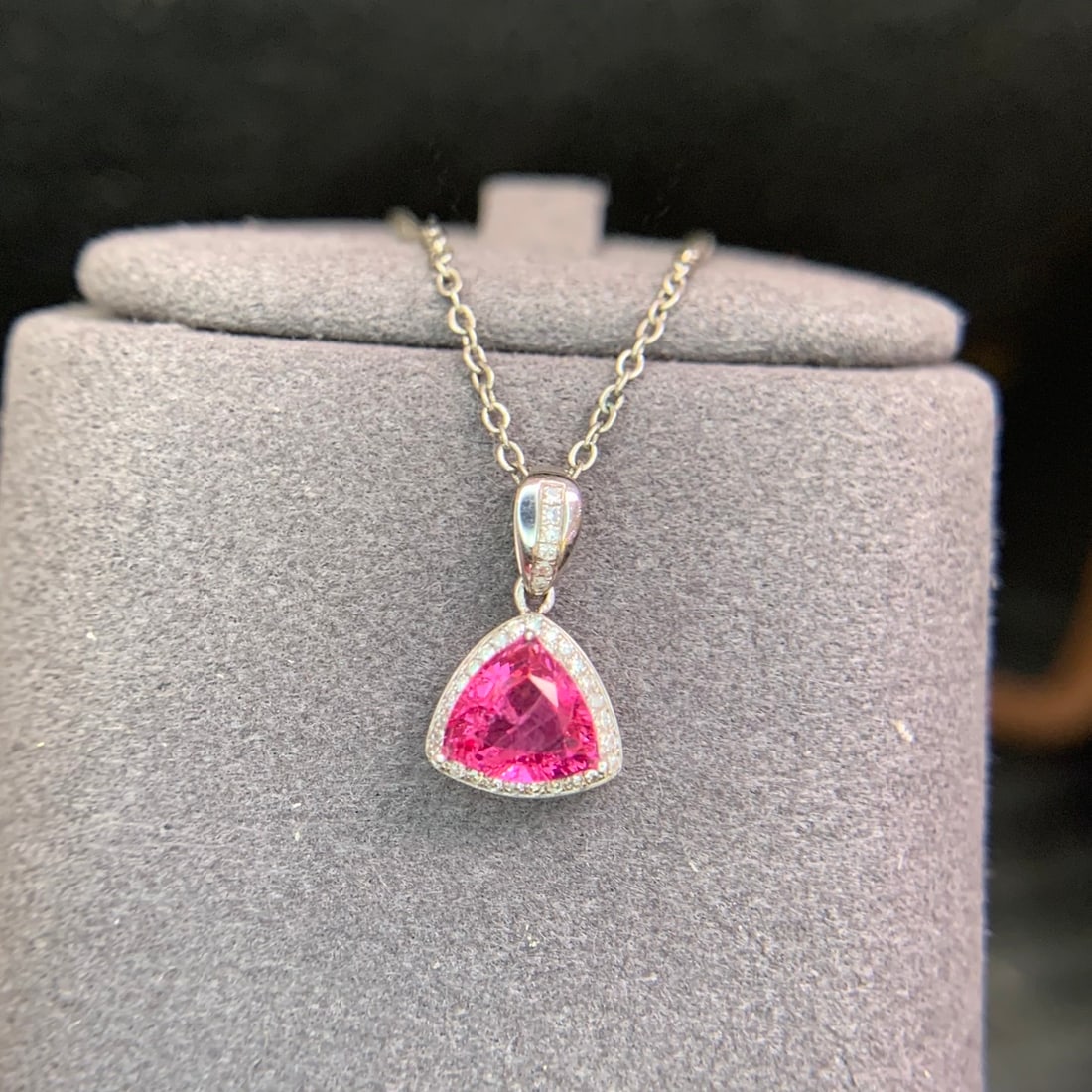 14k Gold 0.95 Ct Natural Spinel & Diamond Pendant( Without Chain ) - 6