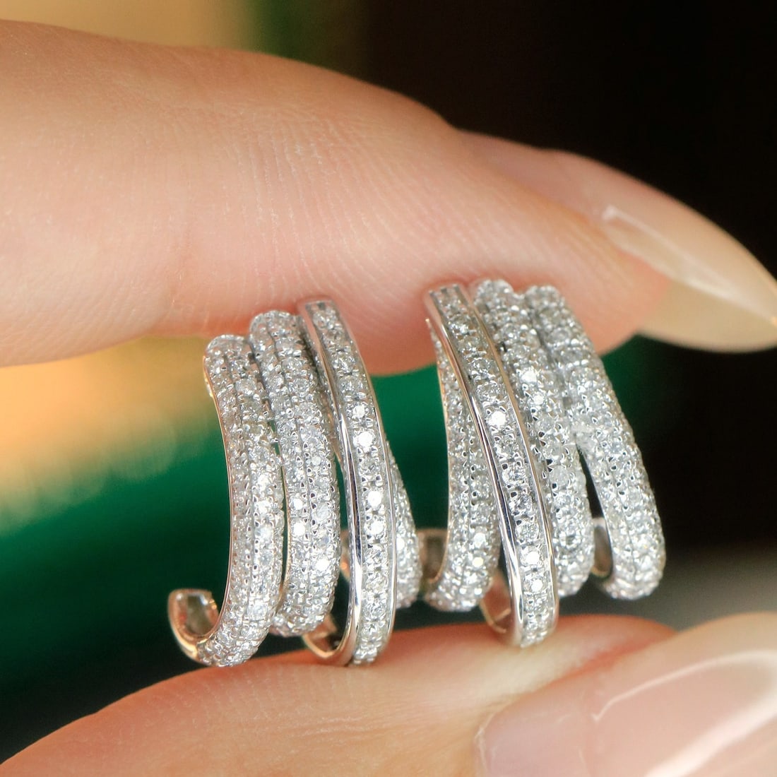14k Gold 1 Ct Natural H Diamond Earrings - 4