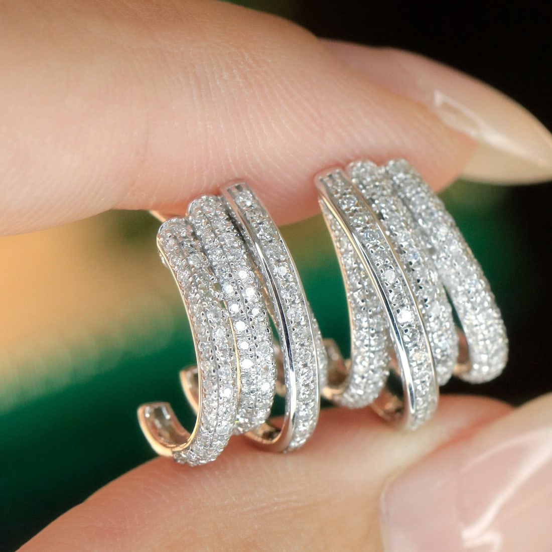 14k Gold 1 Ct Natural H Diamond Earrings - 5