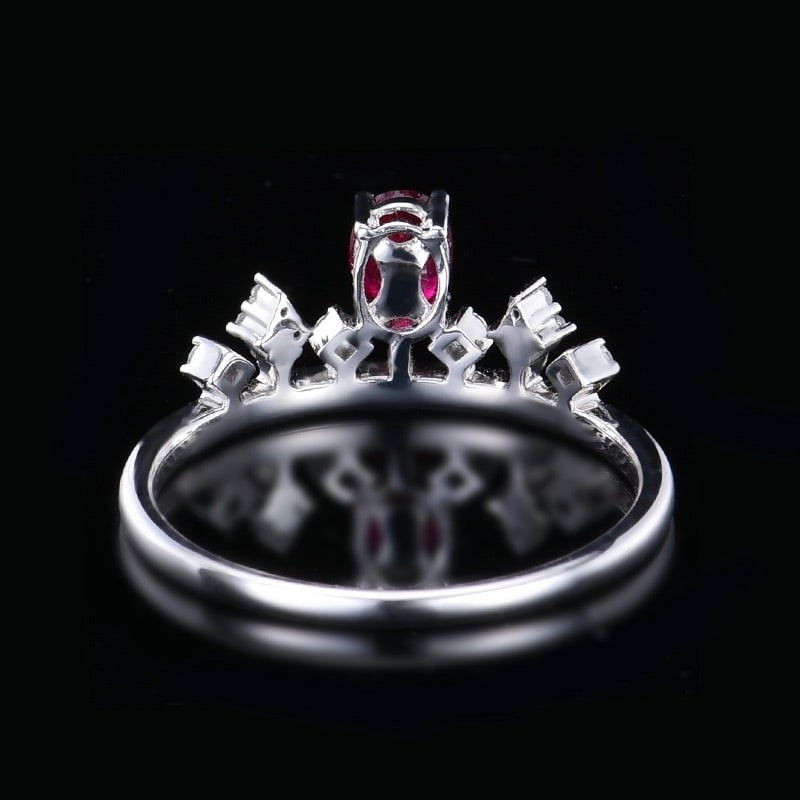 14k Gold 0.54 Ctw Natural Ruby & Diamond Ring - 5