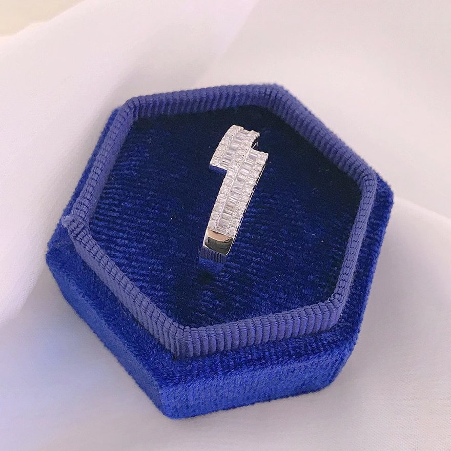 14k Gold 0.35 Ct Natural H Diamond Ring - 5