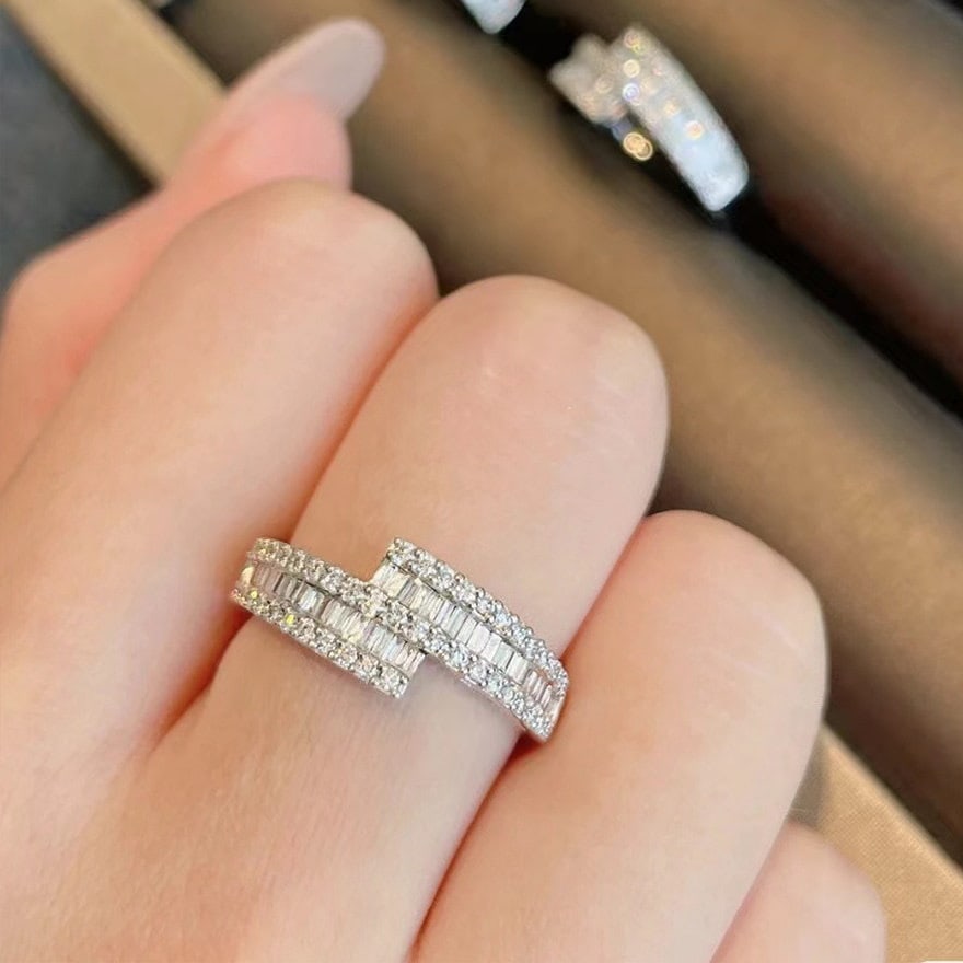 14k Gold 0.35 Ct Natural H Diamond Ring - 6