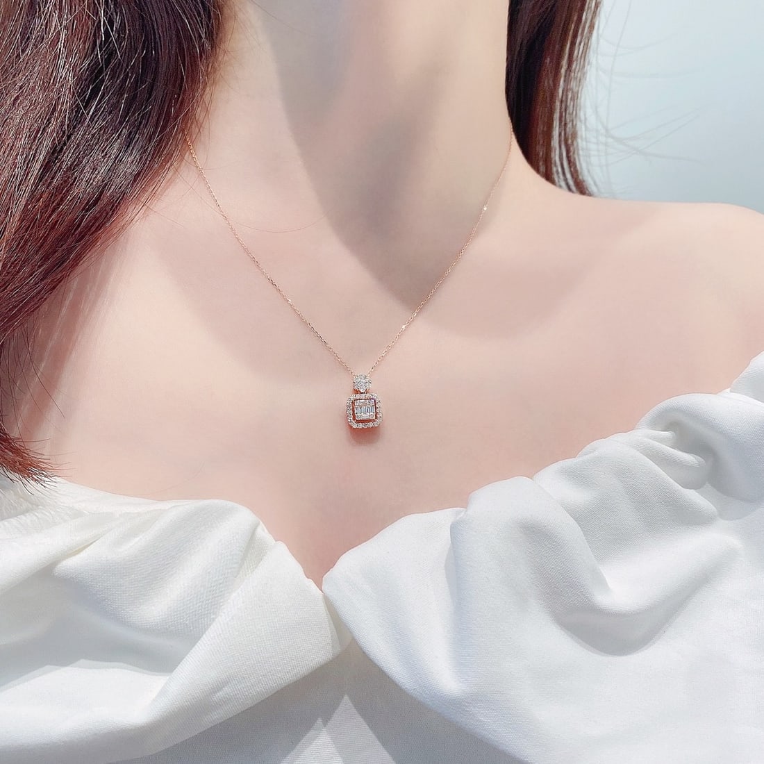 14k Gold 0.43 Ctw Natural H Diamond Necklace - 4