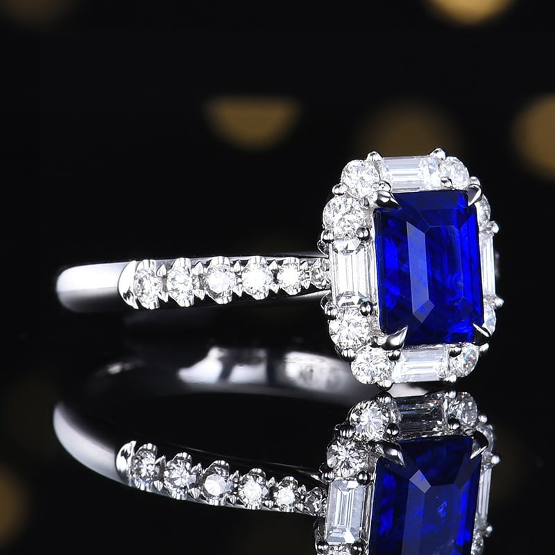 14k Gold 2.14 Ctw Natural Sapphire & Diamond Ring - 3