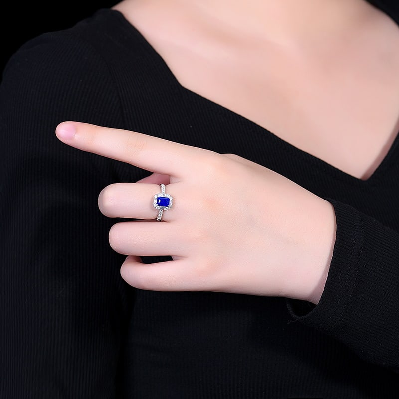 14k Gold 2.14 Ctw Natural Sapphire & Diamond Ring - 5