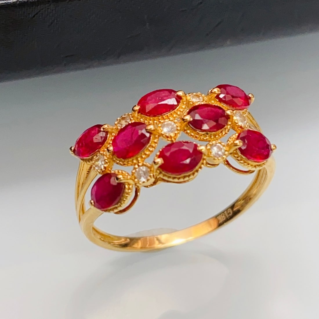 14k Gold 1.85 Ct Natural Ruby & Sapphire Ring - 3
