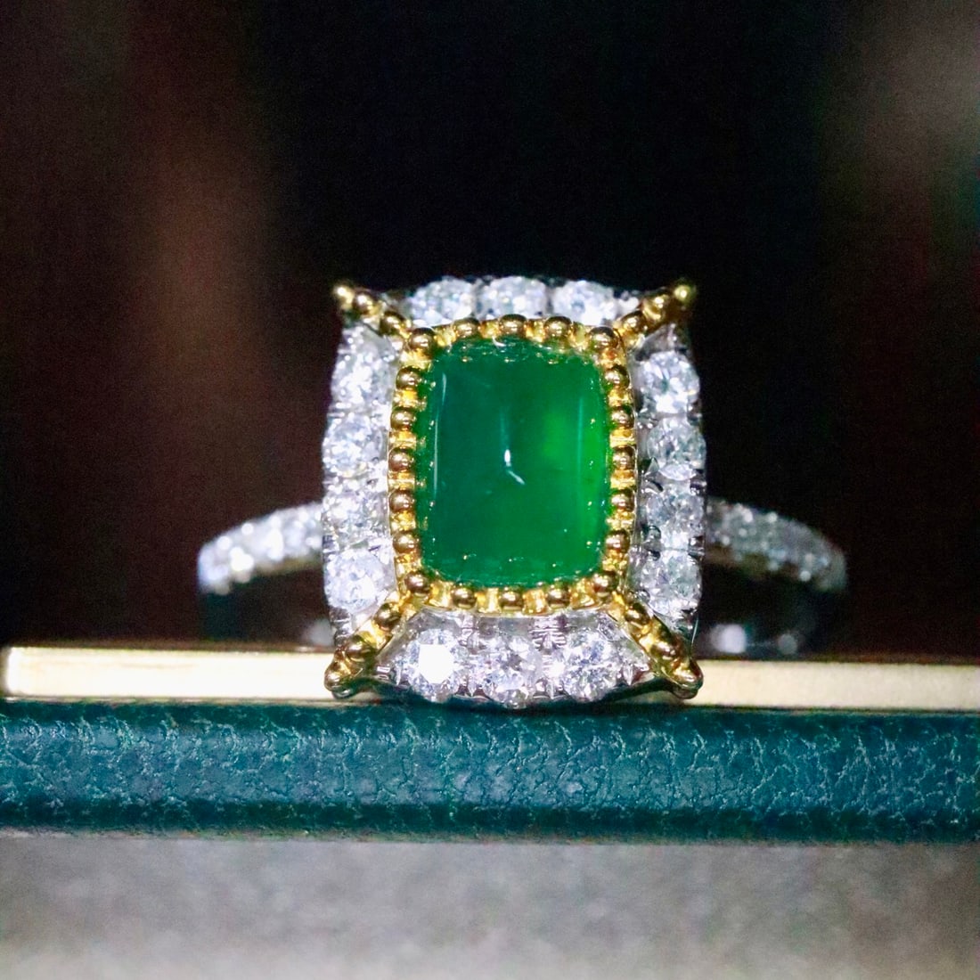 14k Gold 1.14 Ctw Natural Emerald & Diamond Ring - 4