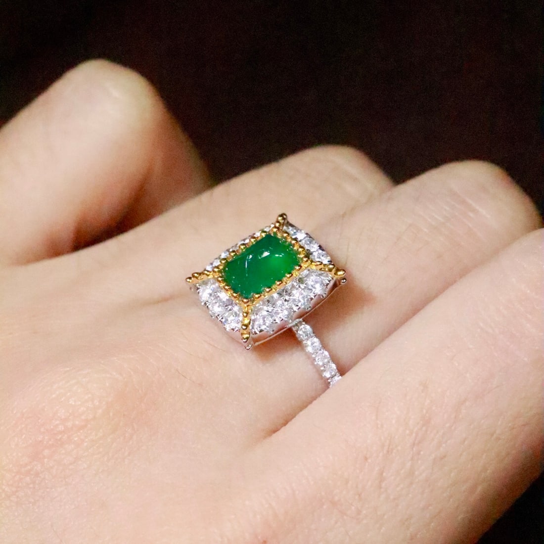14k Gold 1.14 Ctw Natural Emerald & Diamond Ring - 6