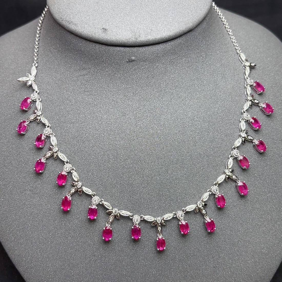 14k Gold 5.89 Ct Natural Ruby & Sapphire Necklace - 5