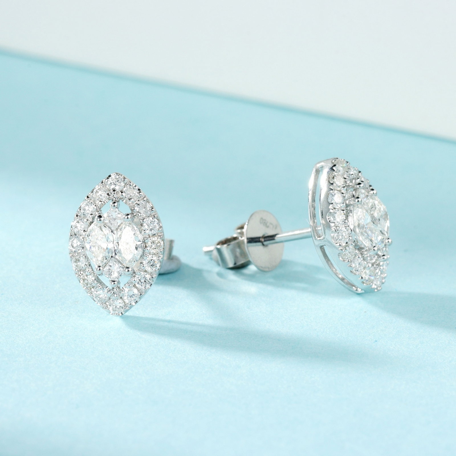 14k Gold 0.52 Ctw Natural H Diamond Earrings - 3