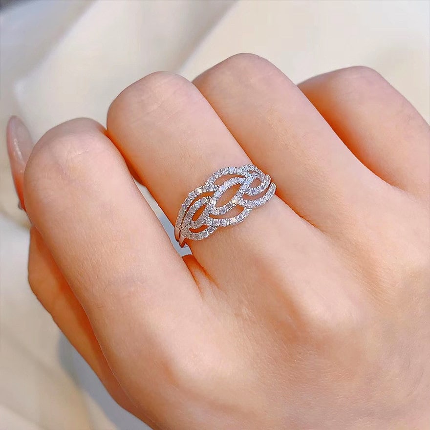 14k Gold 0.48 Ct Natural H Diamond Ring - 5