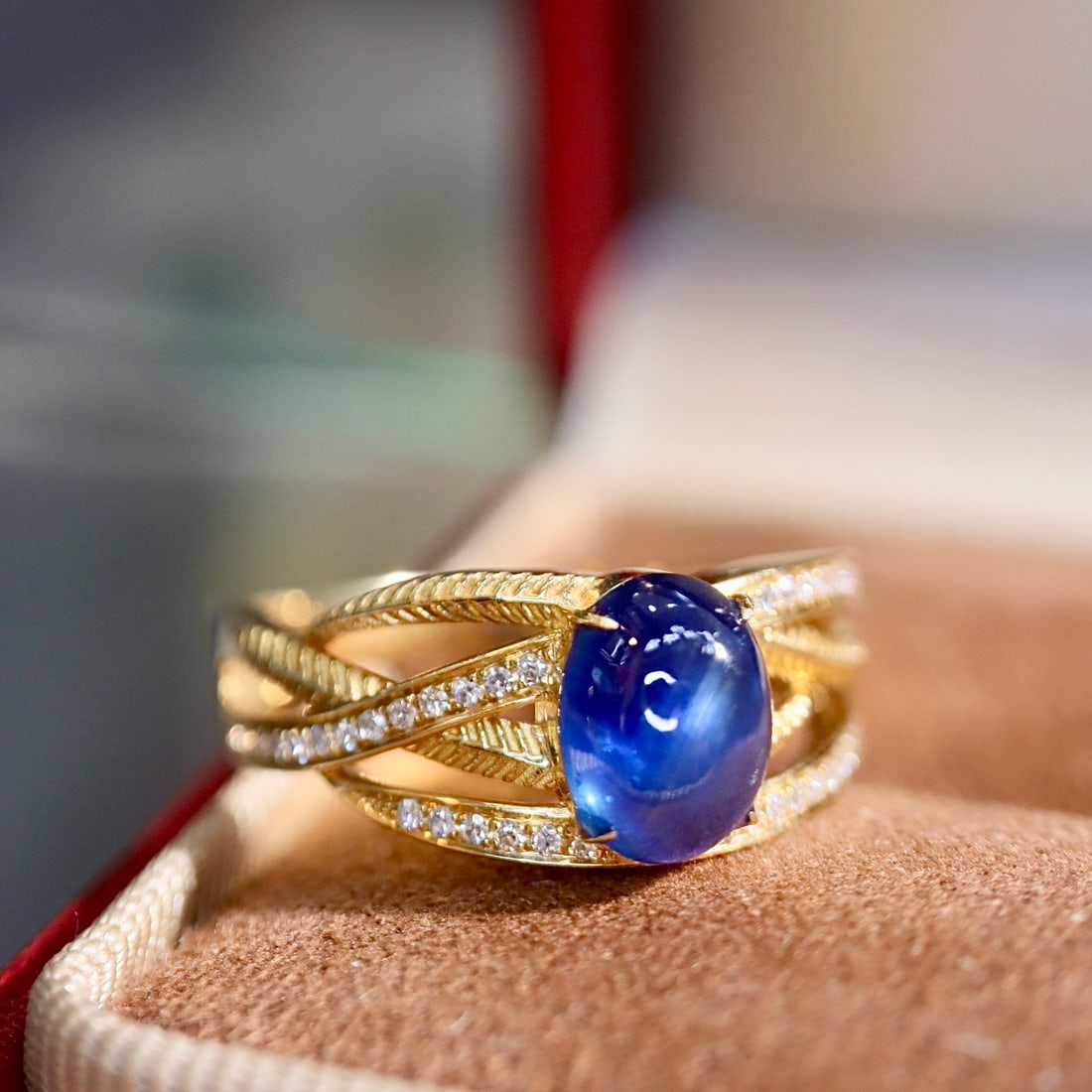 14k Gold 2.08 Ctw Natural Sapphire & Diamond Ring - 2
