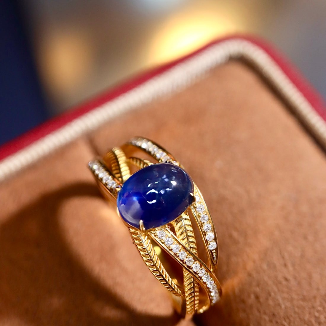 14k Gold 2.08 Ctw Natural Sapphire & Diamond Ring - 6