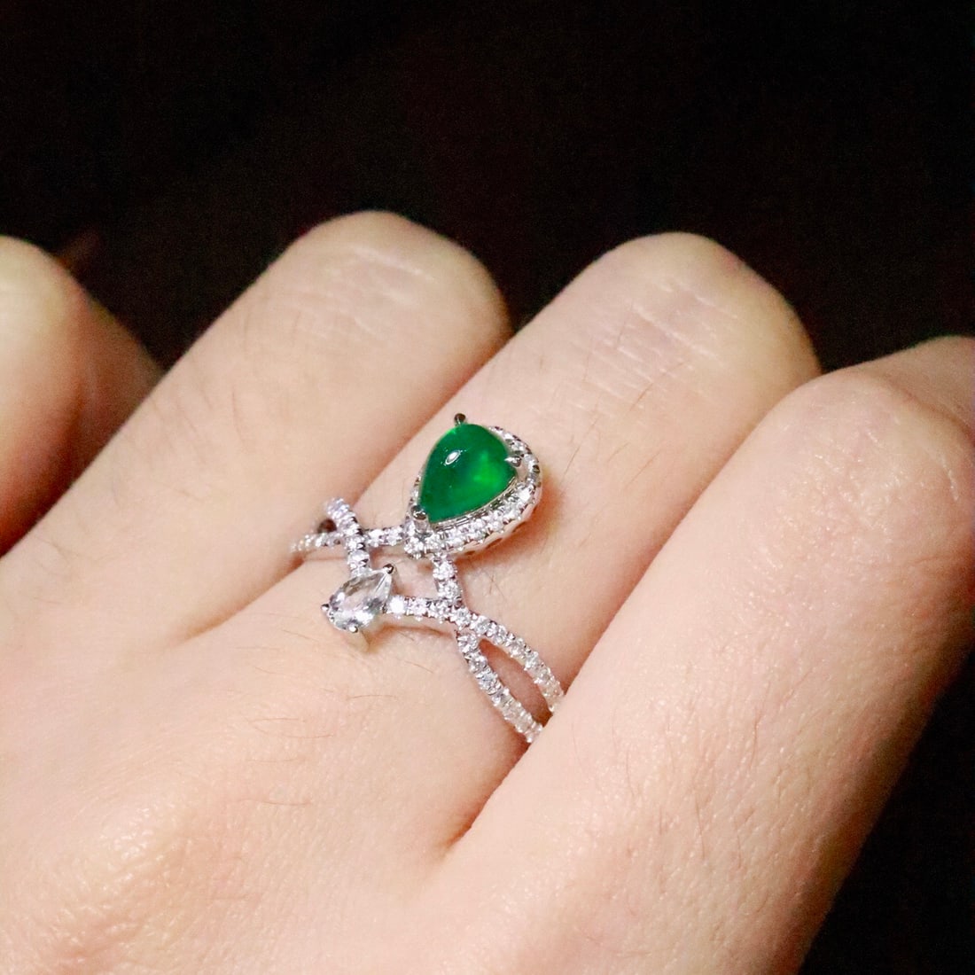 14k Gold 0.81 Ctw Natural Emerald & Diamond Ring - 6