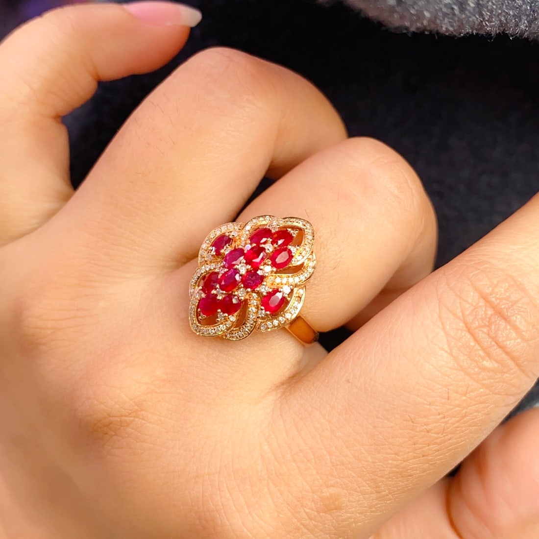 14k Gold 2.00 Ct Natural Ruby & Diamond Ring - 5
