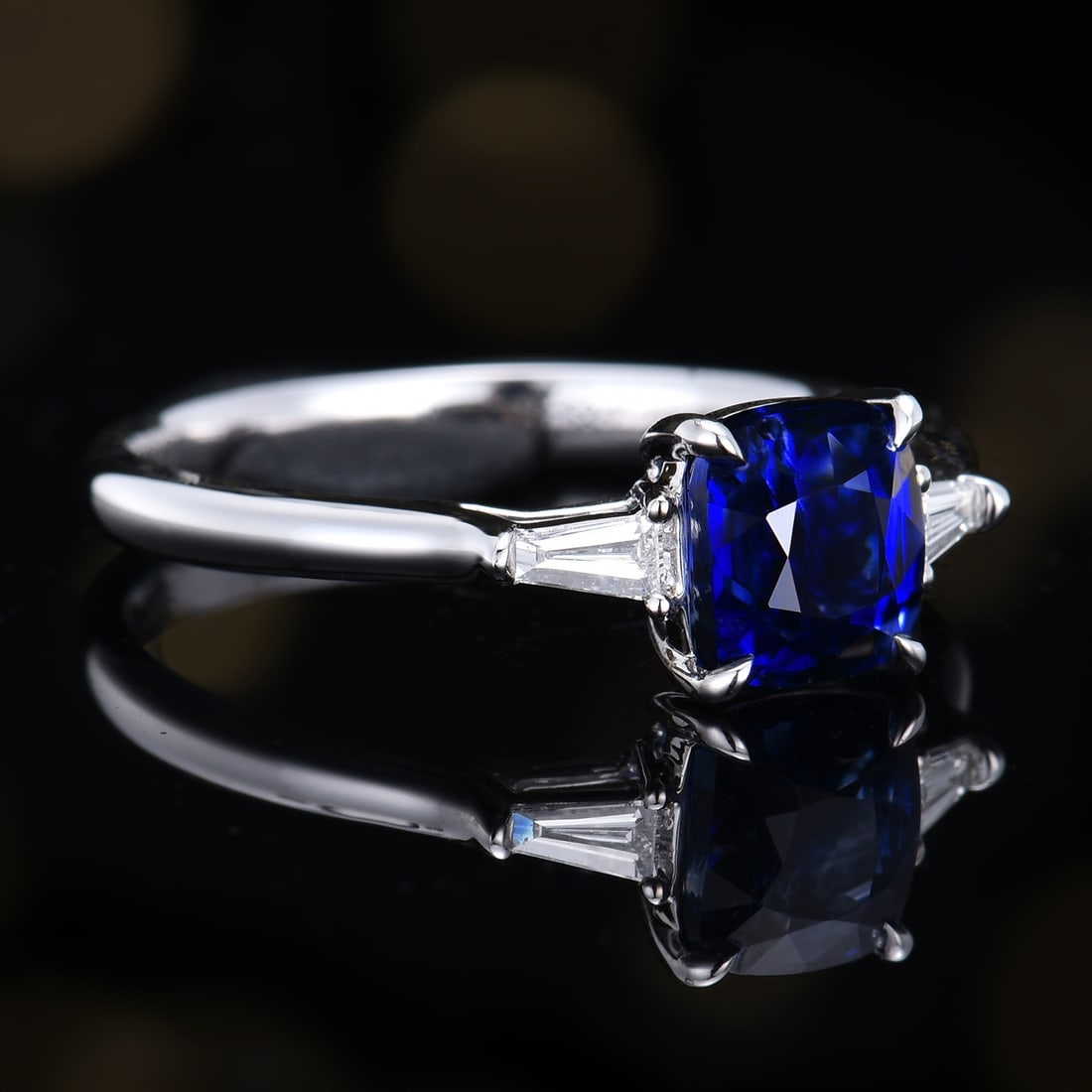 14k Gold 1.67 Ctw Natural Sapphire & Diamond Ring - 2