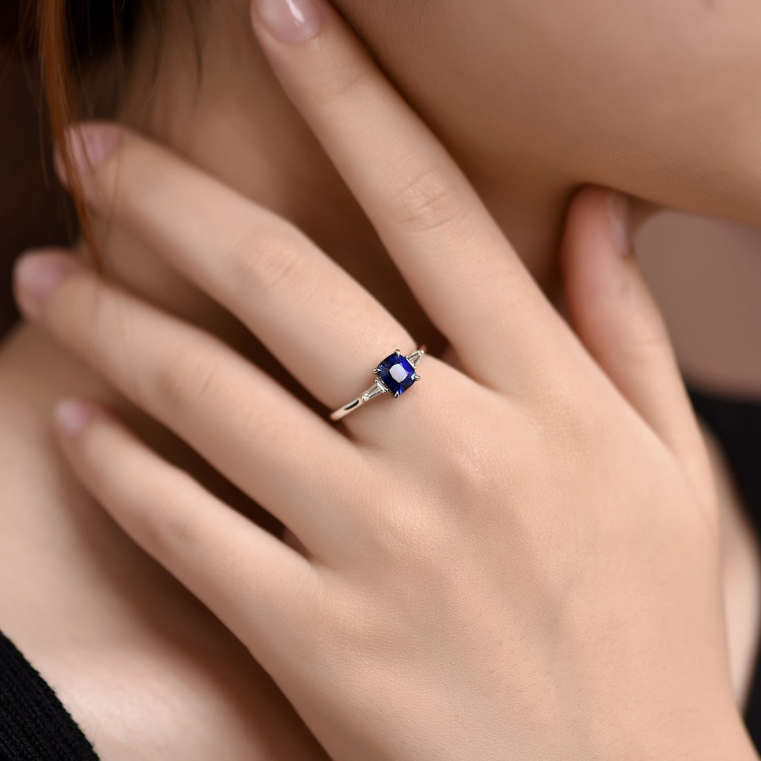 14k Gold 1.67 Ctw Natural Sapphire & Diamond Ring - 4