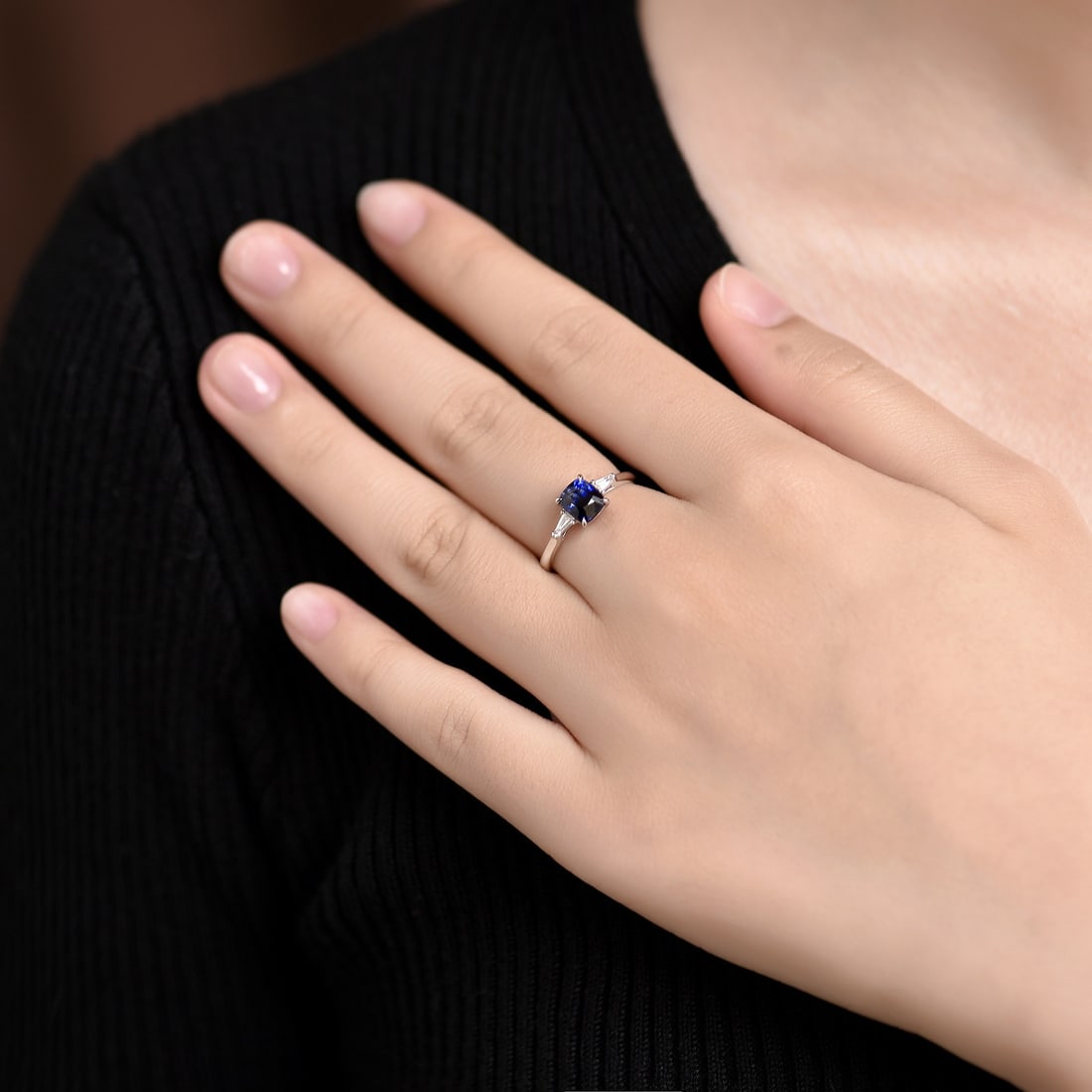 14k Gold 1.67 Ctw Natural Sapphire & Diamond Ring - 5
