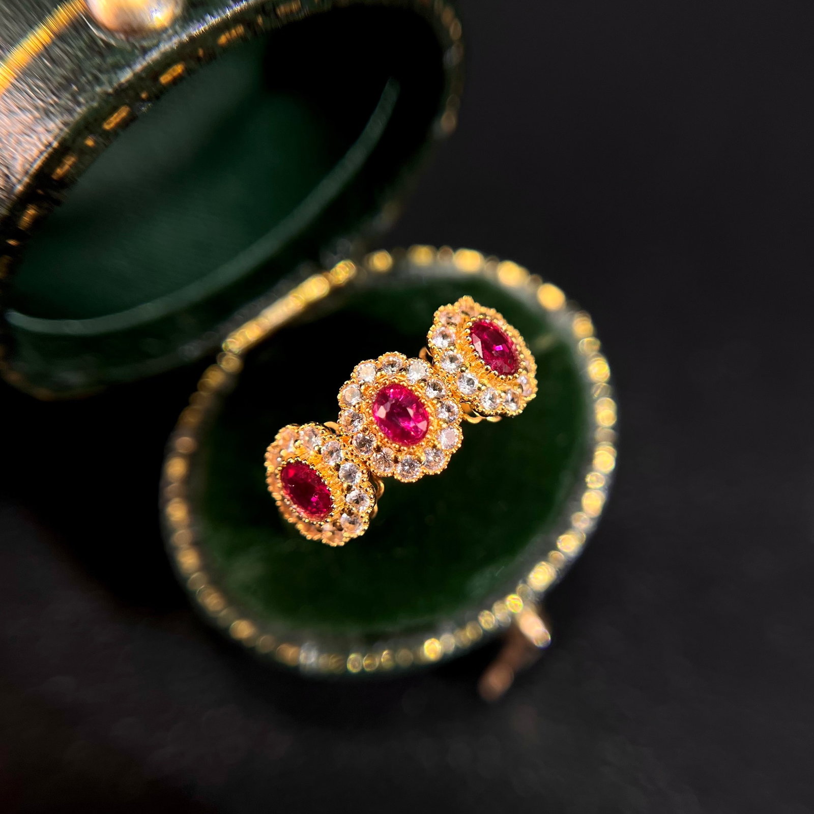 14k Gold 0.90 Ctw Natural Ruby & Sapphire Ring - 2