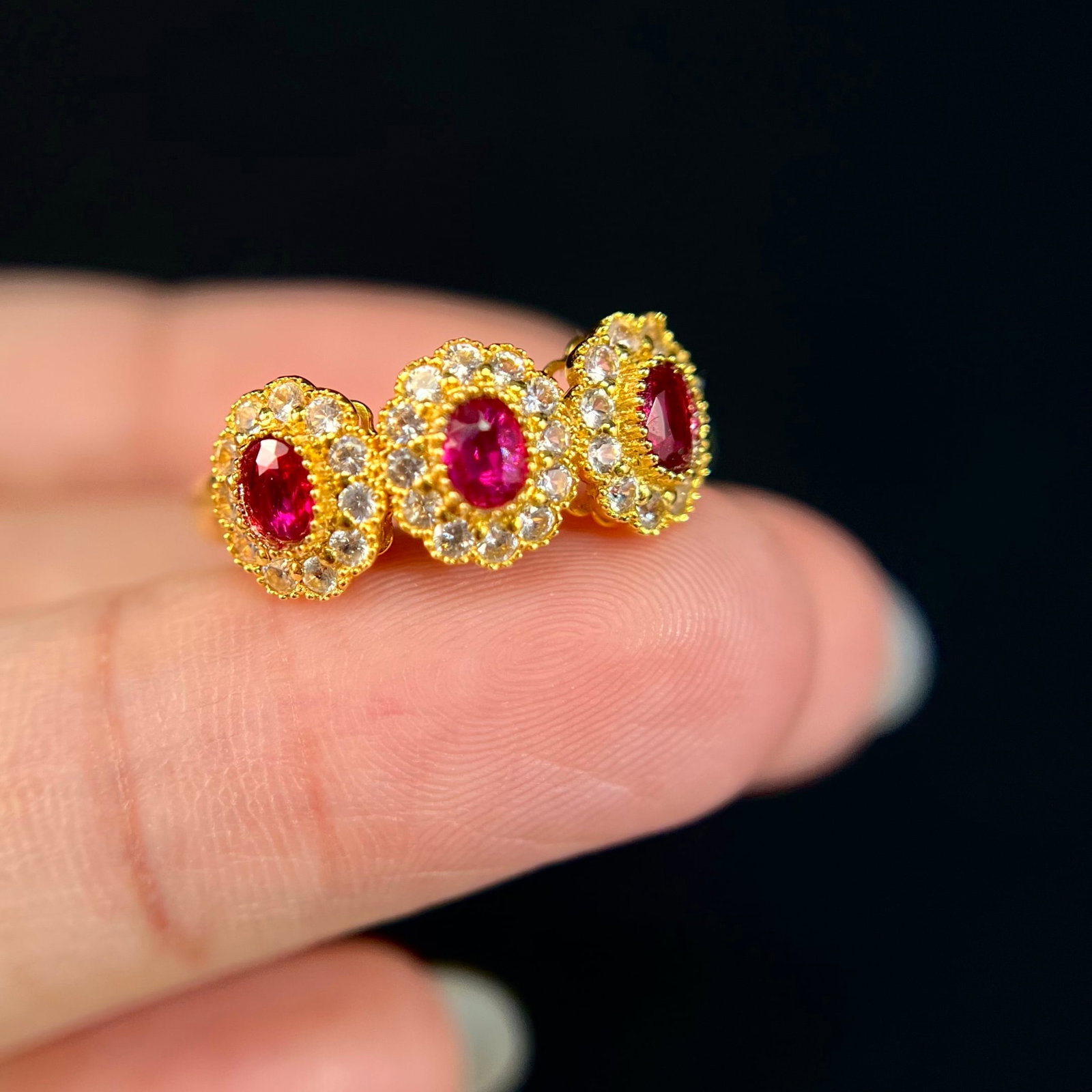 14k Gold 0.90 Ctw Natural Ruby & Sapphire Ring - 4
